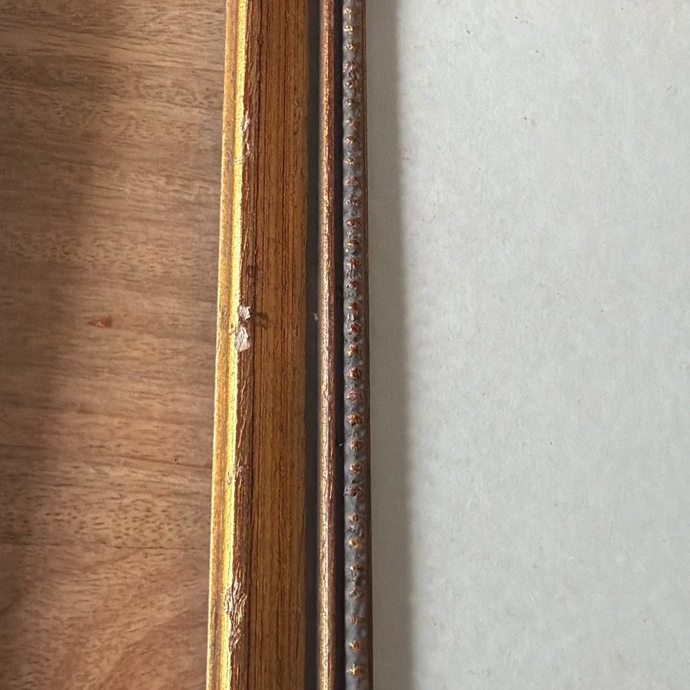 Vintage Signed European Etching Framed Wall Art Set of 3 Gold Frames Estate Find